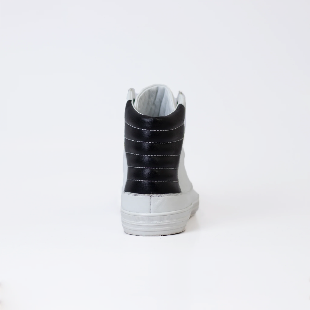 Tenis Botin Hombre Casual Blanco/ Negro