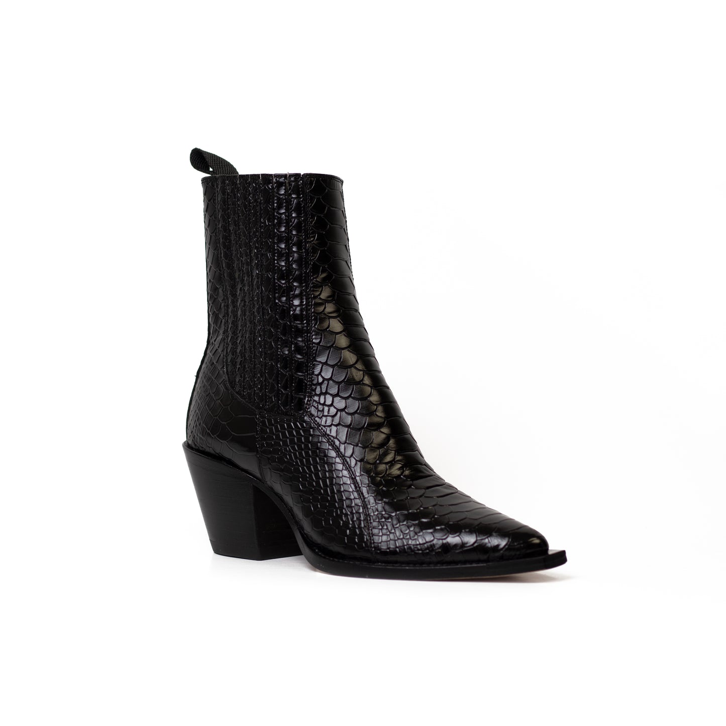 Botin Caballero Napa Python Negro