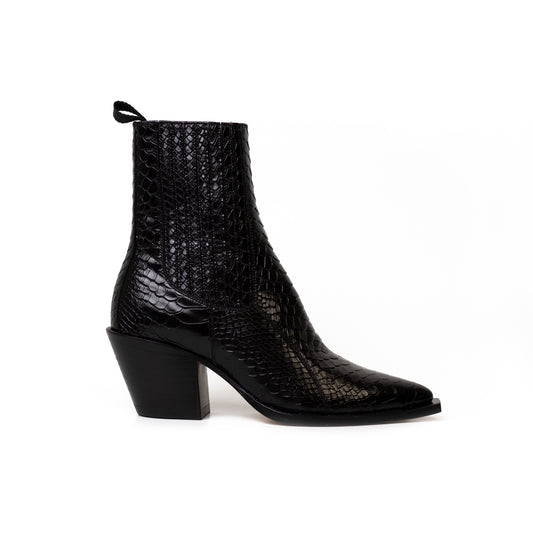 Botin Caballero Napa Python Negro