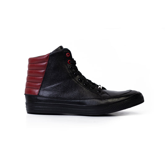 Tenis Botin Hombre Casual Negro/ rojo